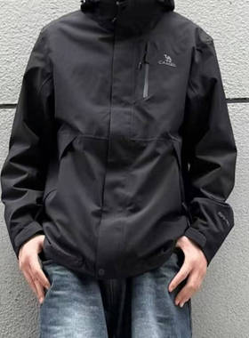 CAMEL骆驼丁真同款三合一可拆卸内胆长袖连帽冲锋衣AD12263514X男