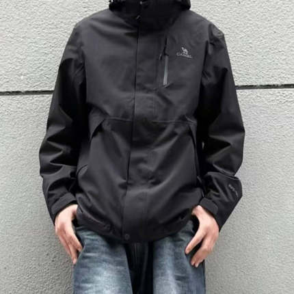 CAMEL骆驼丁真同款三合一可拆卸内胆长袖连帽冲锋衣AD12263514X男