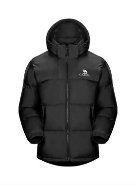 丁真同款骆驼CAMEL户外石墨烯蓄热防风防泼水连帽厚羽绒服