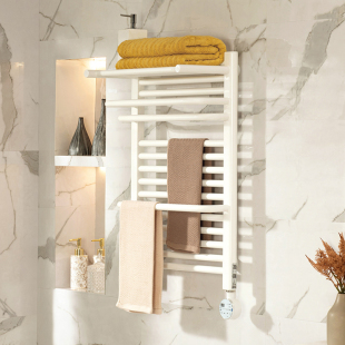 卡迪欧碳纤维智能电热毛巾架家用卫生间发热烘干浴巾架置物架加热