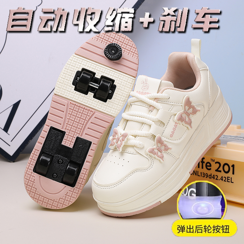 卡西龙儿童暴走鞋隐形四轮可收缩