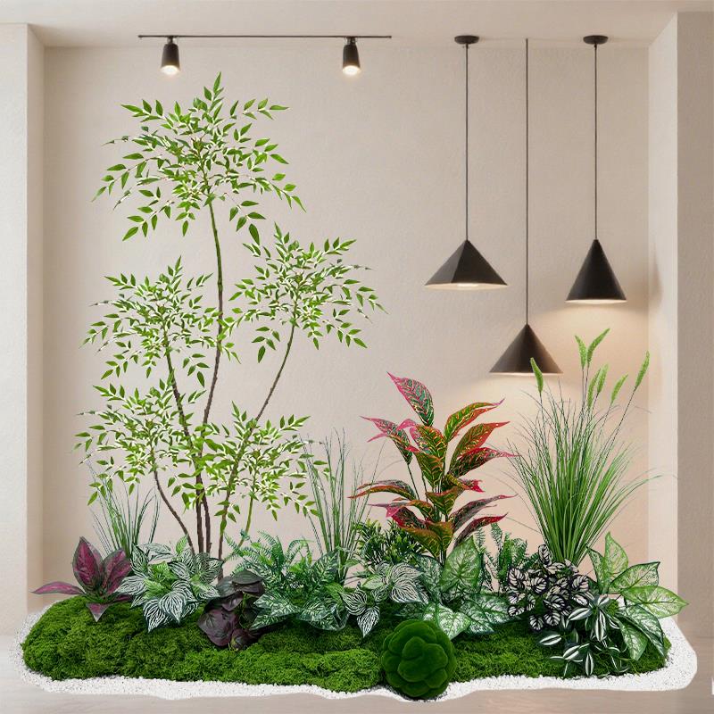 仿真绿植造景组合橱窗布置装饰假植物景观造景庭院布置玄关室内