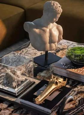 现代北欧高端展厅摆场样板间茶几永生彷真苔藓道具大卫高级摆件