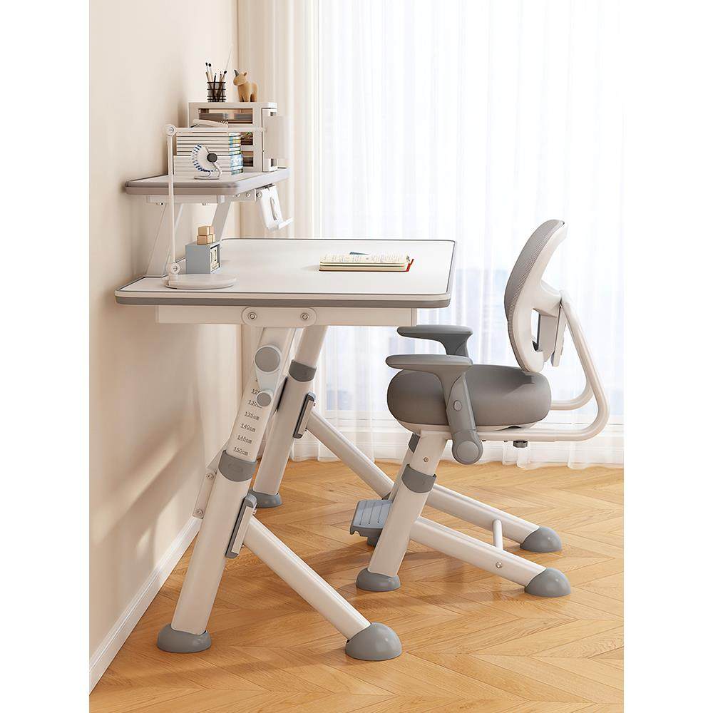 2025新款儿童学习桌小学生家用书桌写字专用大白桌升降桌椅子套装