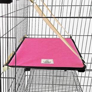 拉士格 通用兔子 可拆洗木质猫笼平台加宽垫子 猫吊床防水隔板四季