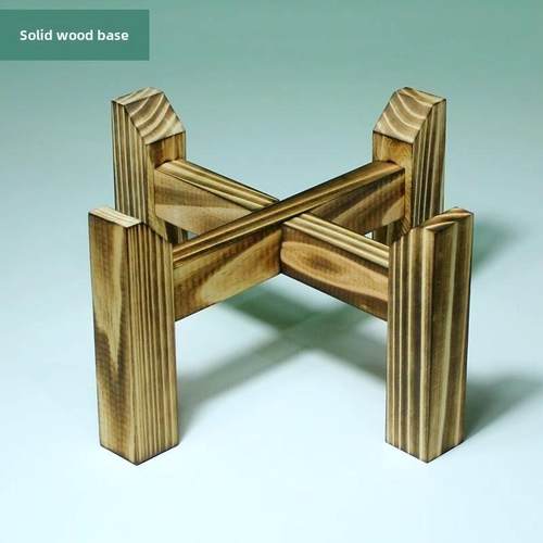 配套古法鱼缸底座实木支架架子十字增高木架底托置物架盆