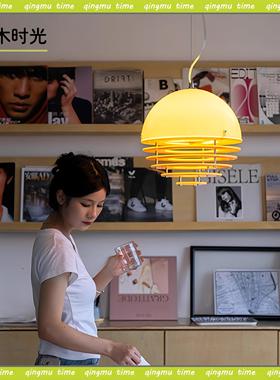 中古日落橙色餐厅吊灯咖啡厅吧台岛橱窗台小众氛围灯