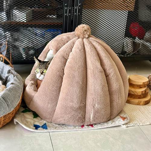 帐篷猫窝四季通用猫别墅圆形宠物窝半封闭式冬季保暖中小型犬睡窝