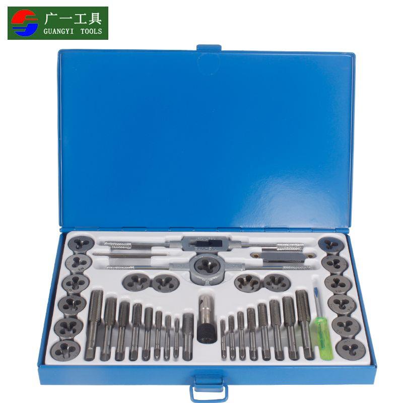 德国进口广一 M3-M12手动螺丝攻螺丝攻板牙组套 40件套装绞手螺丝