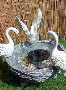 太阳能喷泉户外水池鱼缸水盆太阳能灯光喷泉摆件插电款蘑菇状喷泉