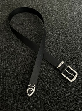 Stu风自制小众质感腰带cleanfit穿搭配饰金属蚊香环扣皮带简约ins