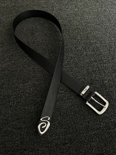 Stu风自制小众质感腰带cleanfit穿搭配饰金属蚊香环扣皮带简约ins