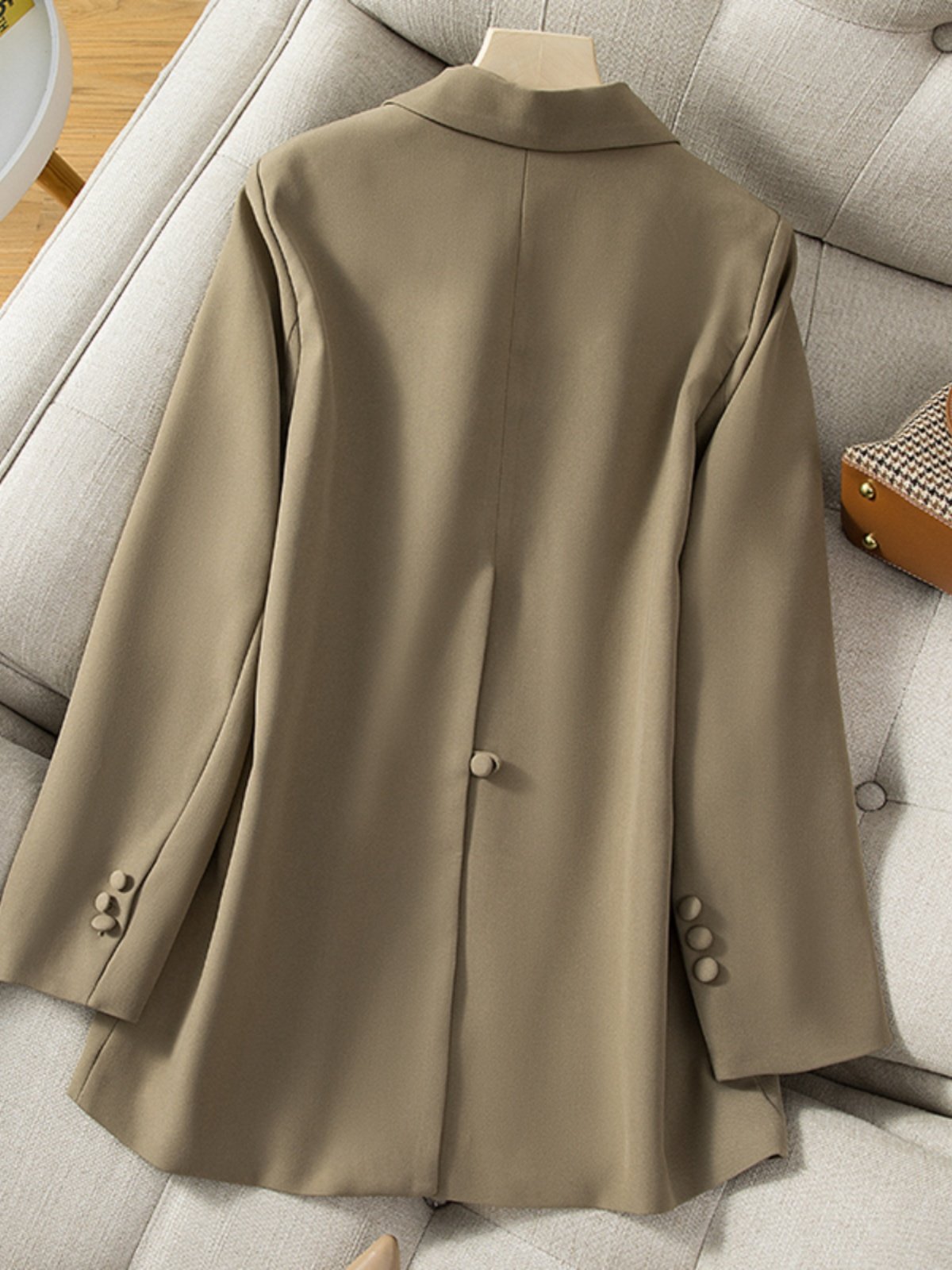 时尚品牌灰色女式休闲西装夹克春秋季新款宽松百搭高端无铁小套装