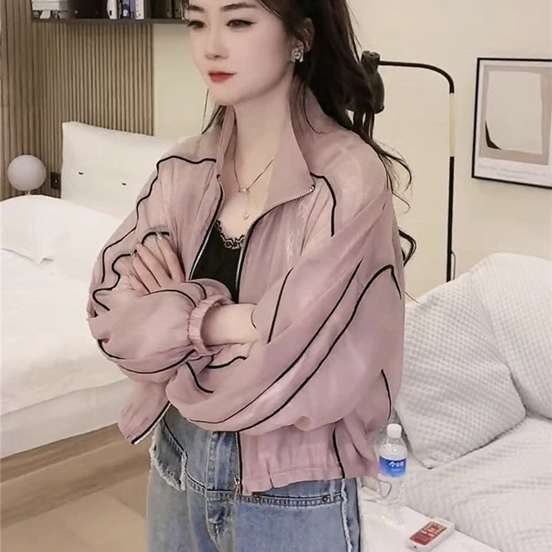 潮牌冲锋衣外套女夏季轻薄款设计感小众短款冰丝防晒衣棒球服夹克