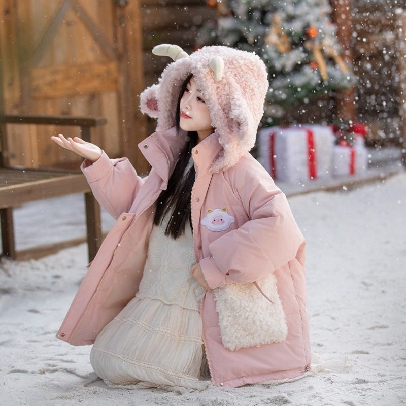 潮牌儿童羽绒服女童中长款2026冬季新款加厚中大童小公主可爱外套