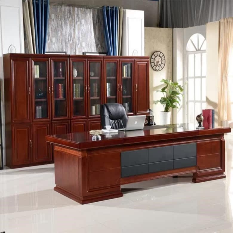 新品文件柜老板桌主管贴经理实木板式皮椅组合工作桌办工桌大型接|msdalam kategori Perniagaan/perabot pejabat, perabot pejabat, meja, Eksekutif Meja/Rajah kepala - dari Buy2taobao.com untuk memberikan perkhidmatan ejen Taobao profesional membeli