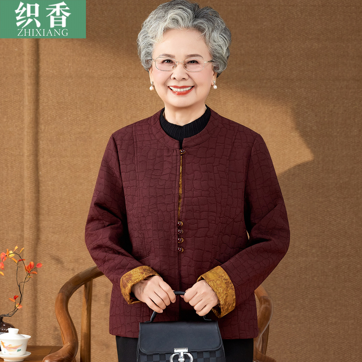 妈妈秋装外套洋气端庄中
