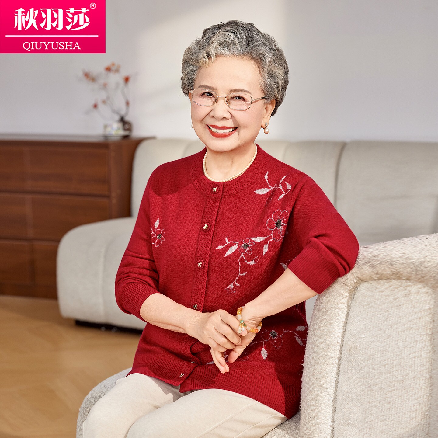 中老年女装春秋薄款刺绣