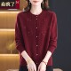 外套可外穿中老年人女装 秋冬新款 羊毛衫 中年妈妈羊绒开衫 大码 毛衣