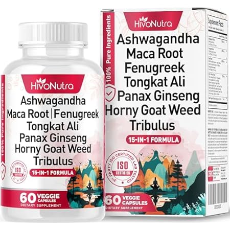 15-in-1 Ashwagandha 5000mg， Macca Root 2000mg， Fenugreek