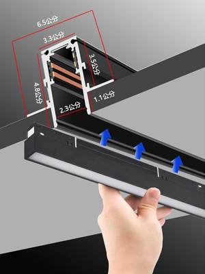 磁吸轨道灯嵌入式中山灯饰厂20通用导轨灯预埋格栅客厅无主泛光灯