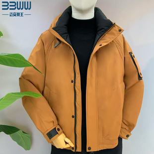 百变舞王工装风连帽羽绒服男户外冲锋衣外套