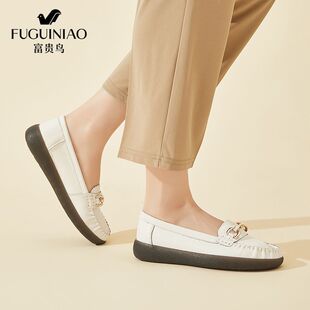 洋气套脚妈妈鞋 富贵鸟休闲豆豆鞋 正品 女士2026夏季 不累脚乐福鞋