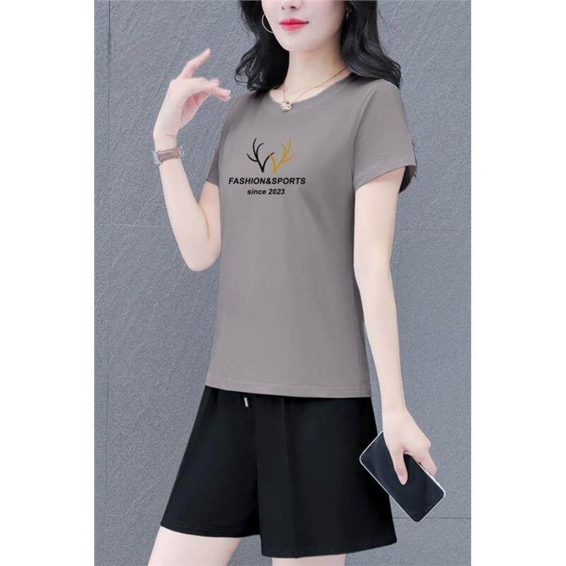 啄木鸟正品纯棉休闲运动服套装2026夏季新款遮肚显短裤修身两件套