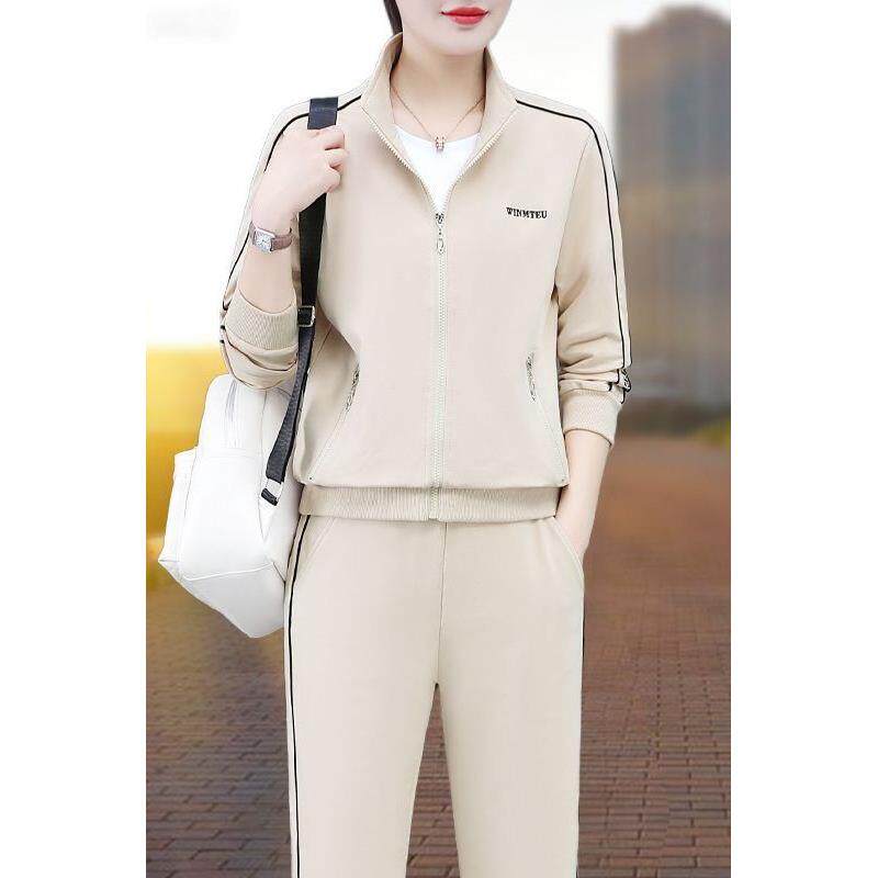 啄木鸟运动服套装女士2026新款春秋季时尚洋气中年妈妈减龄三件套