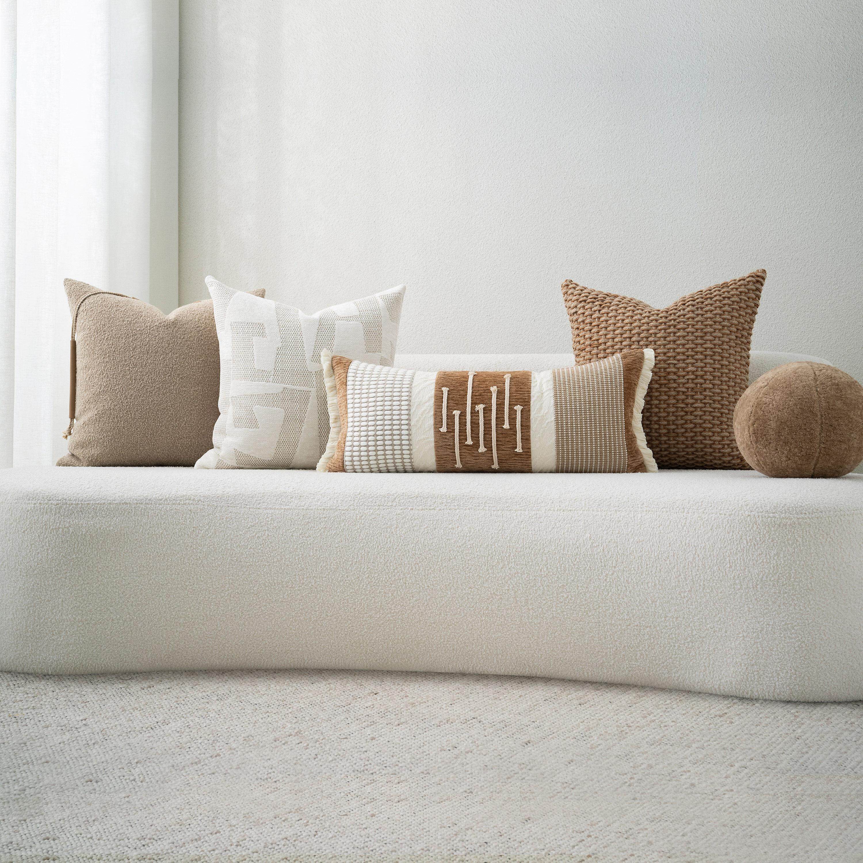 元熙壹品【侘寂风】米色沙发抱枕高级样板房民宿别墅轻奢靠枕腰枕