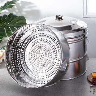 蒸笼不锈钢无磁特厚加高14cm18cm蒸格蒸笼蒸包子家用商用大蒸笼