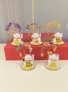 2025新款小摆件太阳能招财猫摆件自动招手车载中控台光能动力摇手