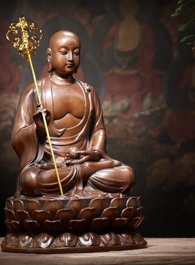 佛香天逸 铜地藏王菩佛像居家摆件地藏菩萨家用摆件娑婆三圣