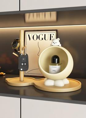 可爱小熊钥匙收纳玄关置物架摆件入户门客厅装饰搬家乔迁新居礼品