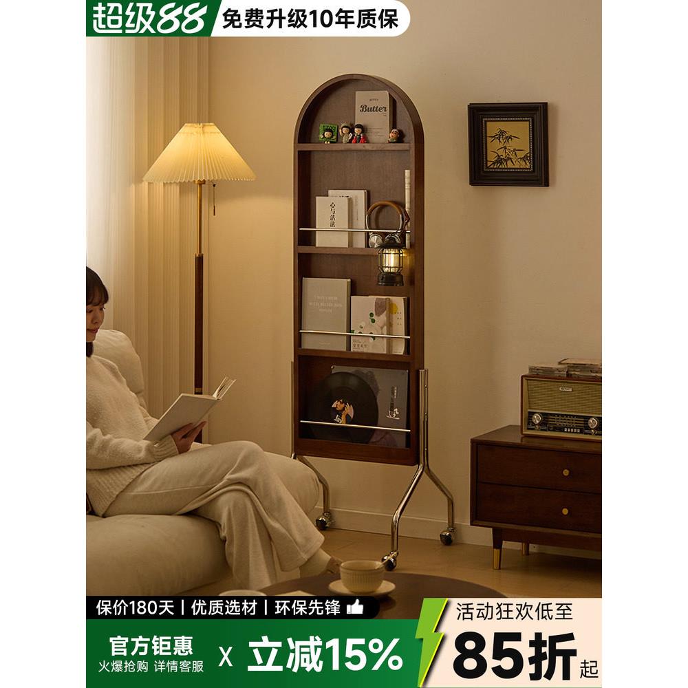 旋转全身镜落地镜家用穿衣镜收纳杂志架一体简约试衣镜穿衣镜子