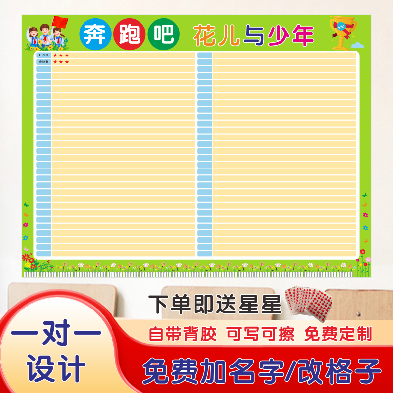 班级评比栏墙贴定制小学你追我赶积分表幼儿园红花奖励榜教室布置,家居饰品,软装墙贴,淘宝优惠券,粉丝福利购,淘宝优惠卷