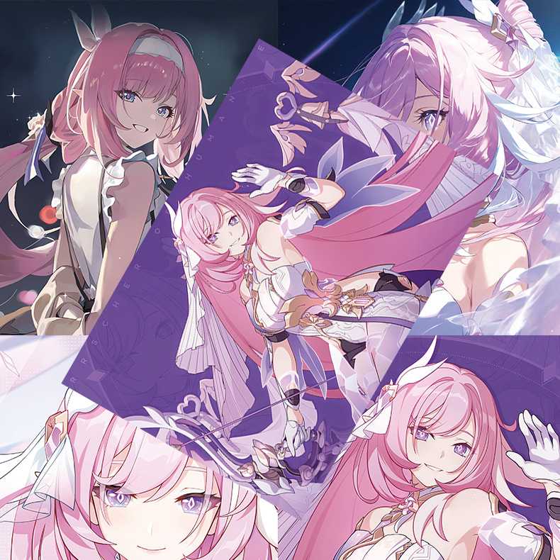 艾莉希雅海报 高清铜版纸1套8张 动漫周边宿舍墙贴纸装饰画背景墙