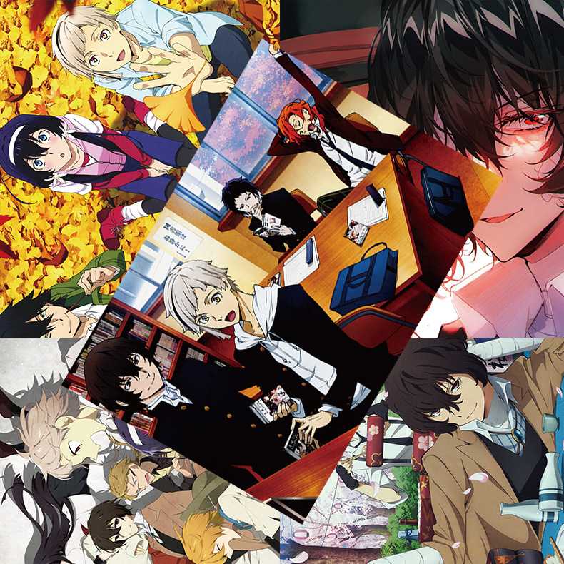 文豪野犬海报 高清铜版纸1套8张 动漫周边宿舍墙贴纸装饰画背景墙