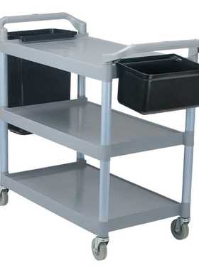 白云AF08175A加厚塑料三层小推车酒店餐厅服务车收碗碟送餐上菜车