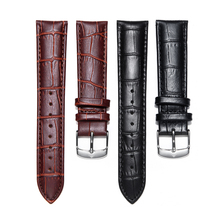 上海钻石牌手表配件真皮头层小牛皮针扣皮表带 19mm 20mm 21mm