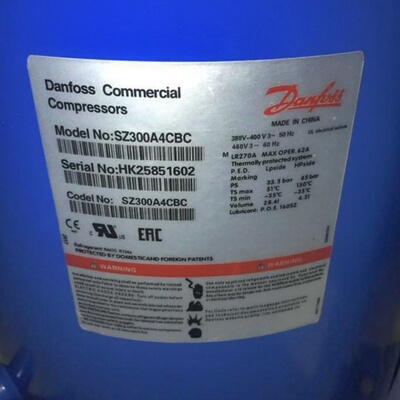 SZ380A4CBE/A SZ300A4CBC/CBM SZ240A4ABB丹佛斯20/25/30匹压缩机
