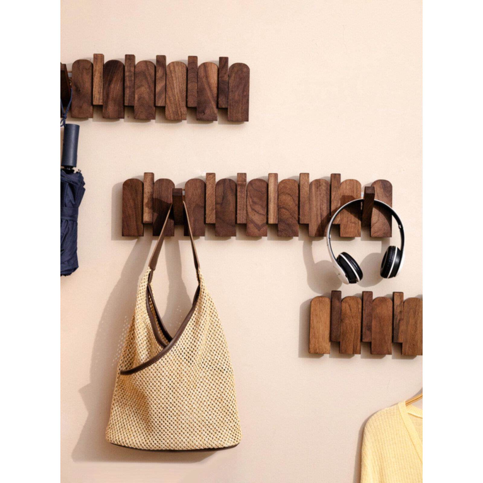 钢琴键衣架墙挂入口入口挂钩入口门衣服实木创意门衣架