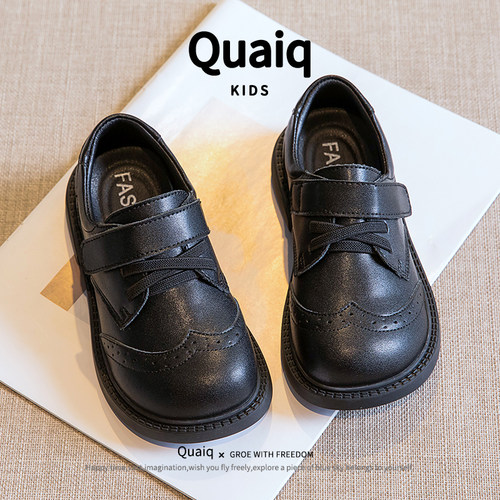 女童小皮鞋黑色演出单鞋