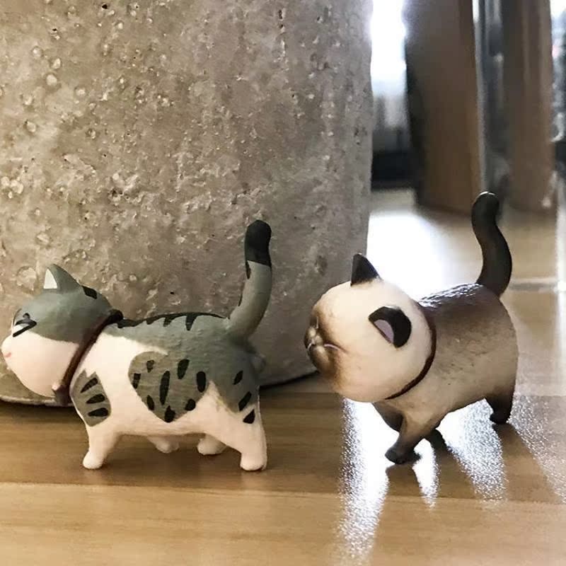 动物猫咪摆件 儿童女生卧室房间装饰品浪漫桌面小摆设可爱少女心