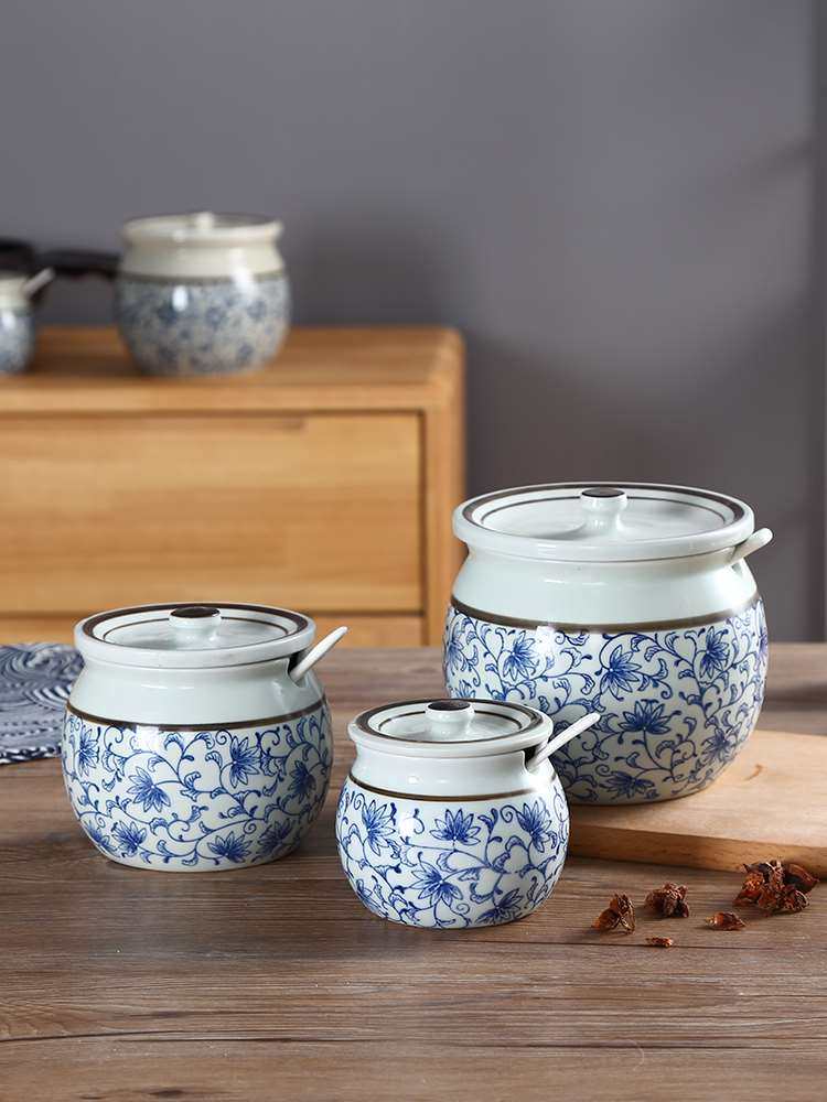 搪瓷油罐带盖 家用厨房陶瓷有盖猪油罐带盖熟油罐创意调搪瓷油壸|msdalam kategori dapur/memasak Appliances, Alat dapur/Penyimpanan dapur, botol penyimpanan/bekas penyimpanan dapur, botol perasa - dari Buy2taobao.com untuk memberikan perkhidmatan ejen Taobao profesional membeli