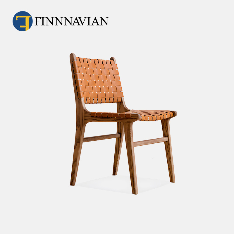 芬纳维亚ART 简约家用现代餐桌椅 Nivali 设计师实木编织靠背餐椅