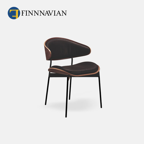 【十年质保】极简轻奢牛皮餐椅