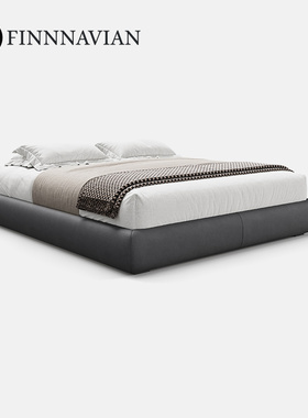 芬纳维亚传承 现代简约无床头双人床 Elysian爱丽森 意式轻奢真皮