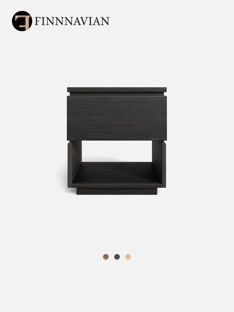 Fatharine意大利简约黑胡桃实木床头抽屉侧柜（Katharine）