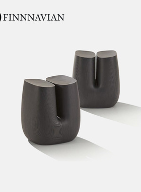 芬纳维亚传承 意式极简设计师创意U形换鞋矮凳实木墩子(Ubi U凳)